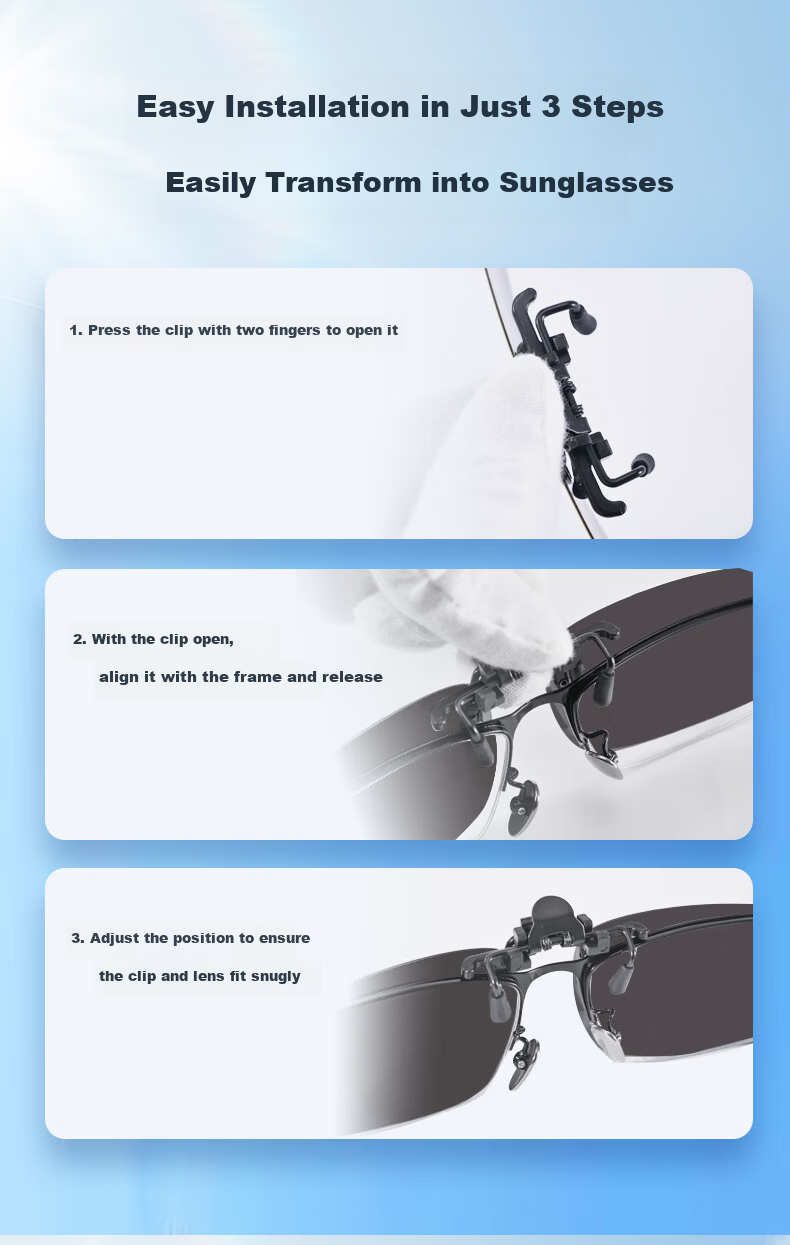 JFJN Polarized Clip-On Sunglasses for Myopia, UV Protection, Anti-Glare, Driving, Fishing, Hiking, Cycling JP02 8