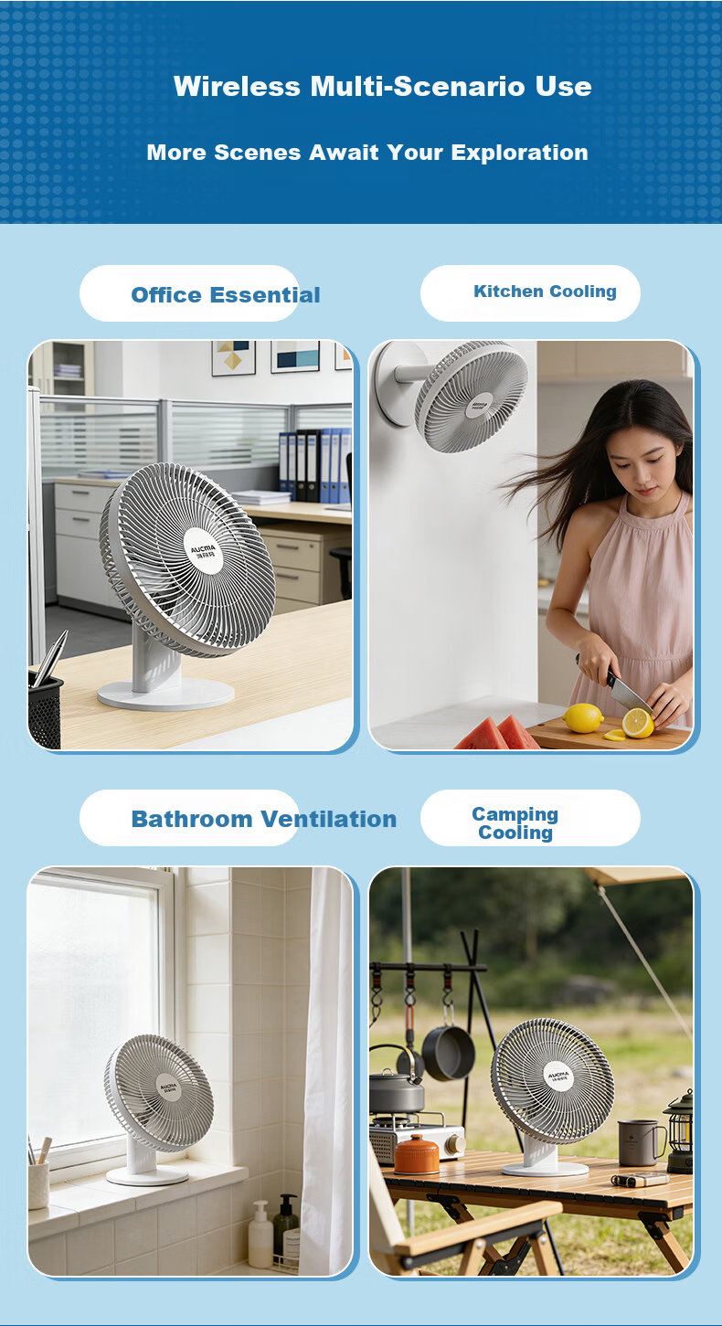 AUCMA Desktop Mini Fan JD Self-operated Home Use Ultra-quiet Air Circulation Fan Wall-mounted DC Air Conditioner FT-22WS2 8