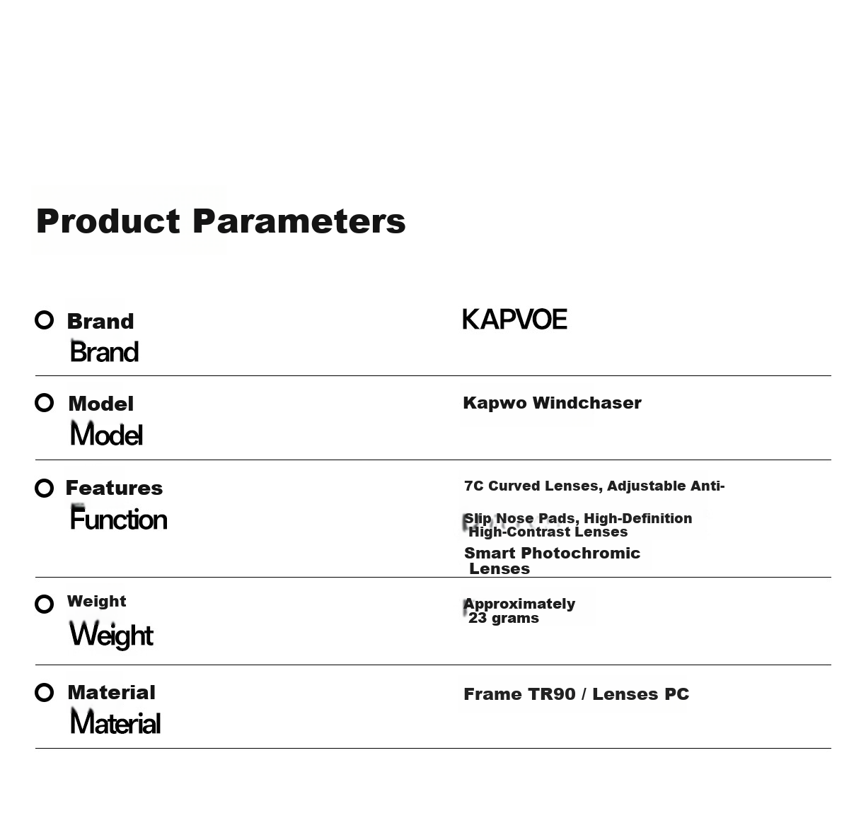 KAPVOE Windchase Running Glasses Marathon Photochromic Professional Outdoor Windproof Goggles Unisex Sunglasses 35