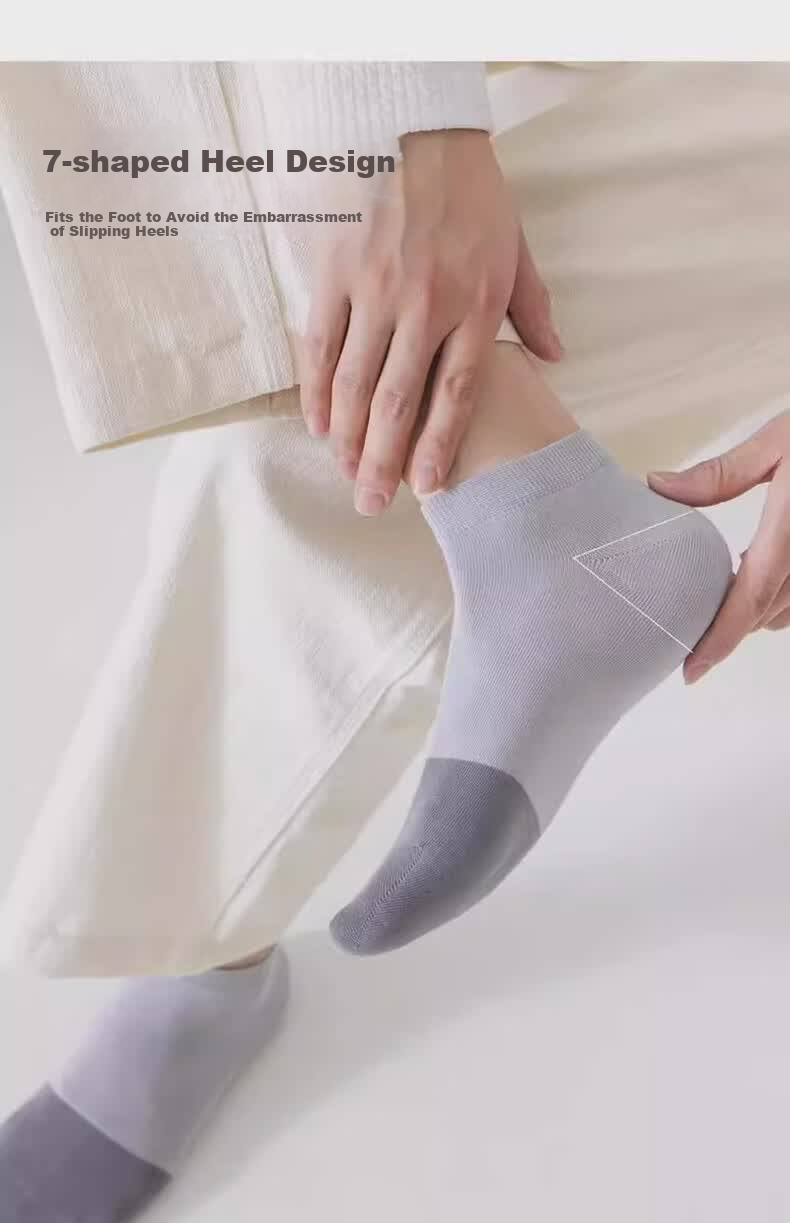 Mian Shisan Men's Short Socks Xinjiang Cotton Summer Thin 10A Antibacterial Deodorant Breathable Colorblock Low-Cut Ankle Socks 6 Pairs 11