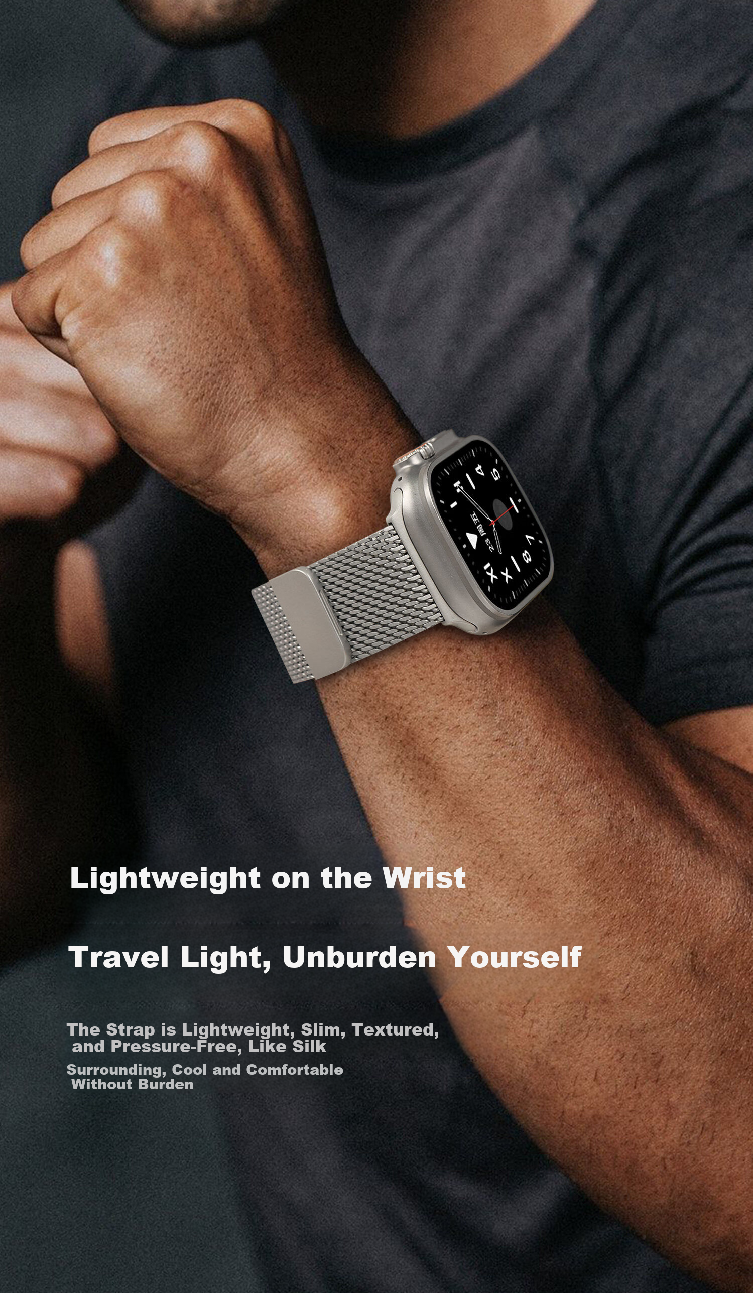 Biaodaige Compatible with Apple S12 Watch Band, S11 High-End Style IWatch S10/9/8/7 Milanese Loop, Apple Watch Ultra 2/3/1SE Stone Plate 11