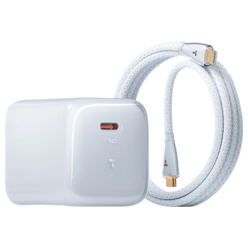 Torras Mini Ice Cube [Ultra Portable | Low Temperature Fast Charging] Apple 17 Pro Max Charger Adapter Original iPhone 16 Charger 35W GaN Low Temperature Fast Charging PD Kit