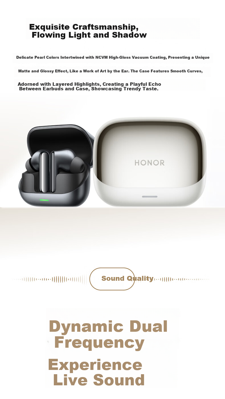 HONOR Earbuds4 Bluetooth Wireless In-Ear Earphones Active Noise Cancelling Running Sports Gaming Music Headphones Long Battery Life New Black Gift 7
