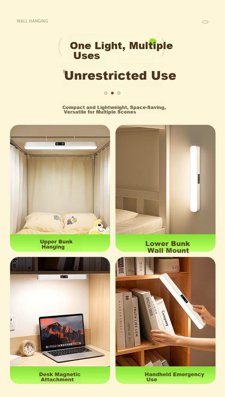 Coolfire Desk Lamp Dorm Lamp Bedside Lamp Night Light Magnetic Reading Eye Protection Hanging Lamp Bed Use Coolfire Light 4