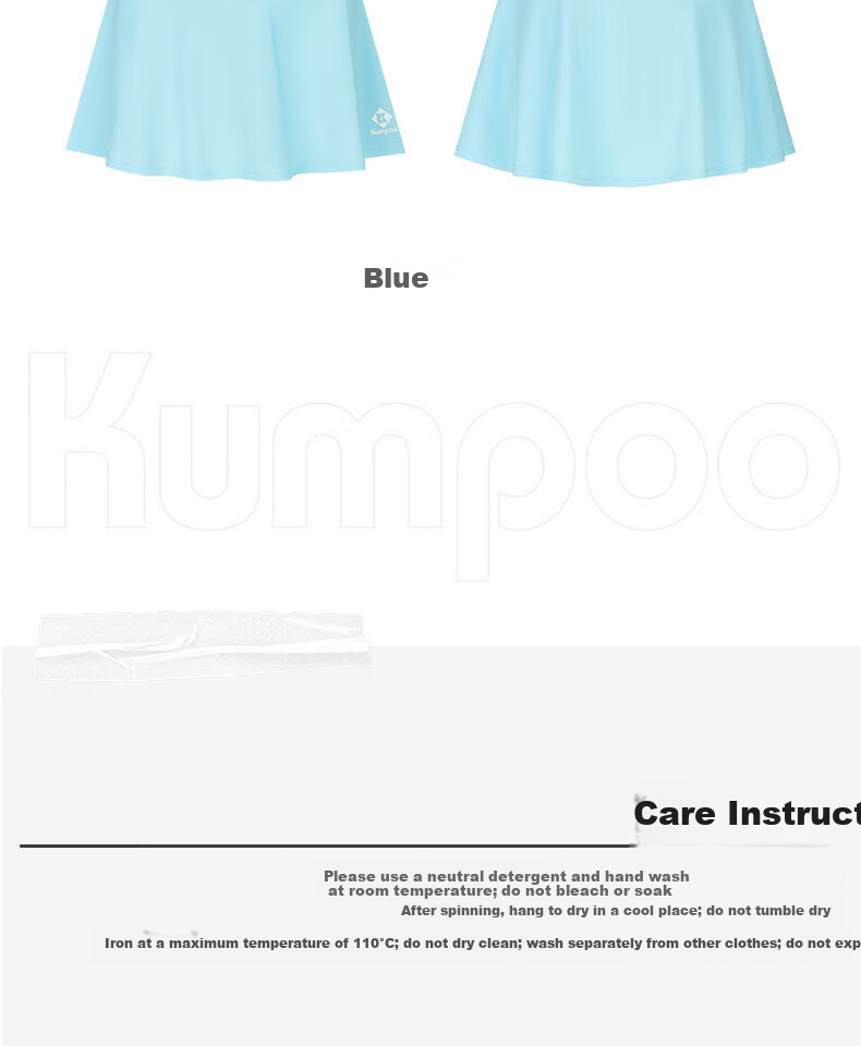 KUMPOO Women's Badminton Apparel Simple Versatile K261W-7182 Skirt Black L 18