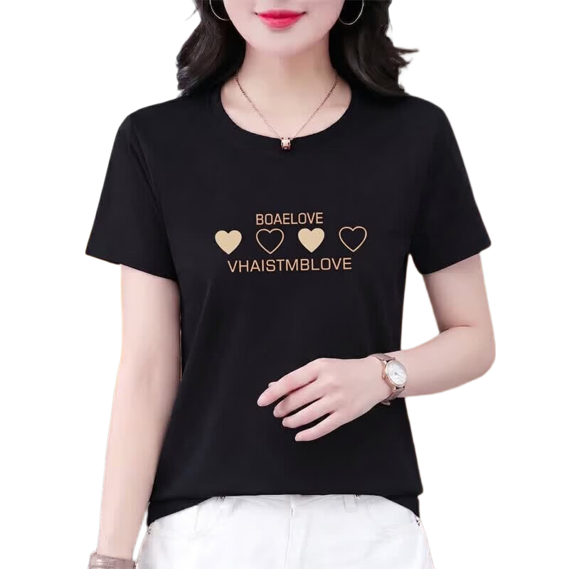 AEMAPE Good Cotton Short Sleeve T-Shirt Women Summer 2026 New Middle-aged Mom Mother's Day Casual Stylish Loose Fit Top