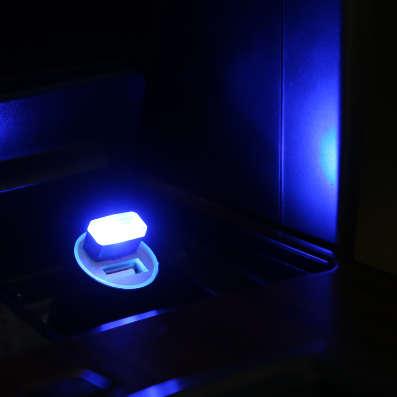 Dijialun Car Interior Ambient Light USB Car Decoration Atmosphere Lamp LED Notebook Car-Mounted No-Modification Accessory Small Night Light Blue Light