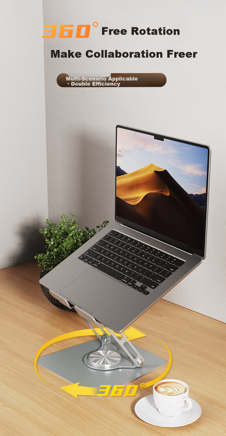 ASUS Laptop Stand 360° Rotatable Computer Stand Infinite Height Adjustable Foldable Dual-Axis Cooling Riser Compatible with ASUS VivoBook, Xiaomi, Lenovo AR2 Pro 2