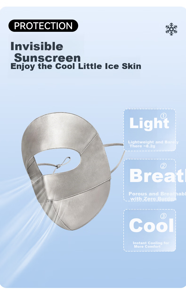 FitonTon Summer Sunscreen Face Mask 100% Mulberry Silk UV Protection Cycling Sunshade Face Cover for Women 2