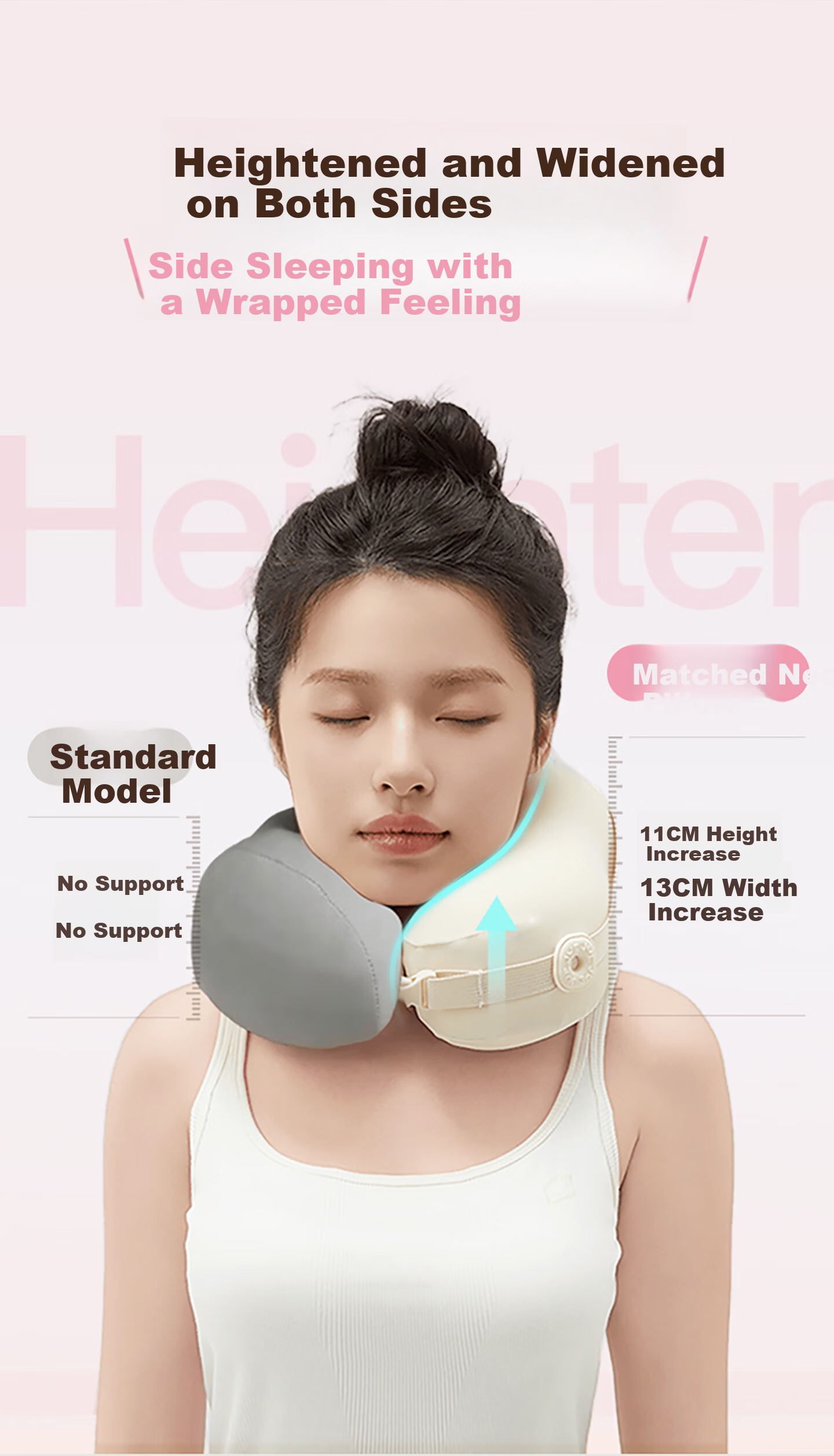 JueQingSong Adjustable U-Shaped Neck Pillow Travel Pillow for Airplane and High-Speed Train Portable DIY Ventilated Neck Support Cushion 7