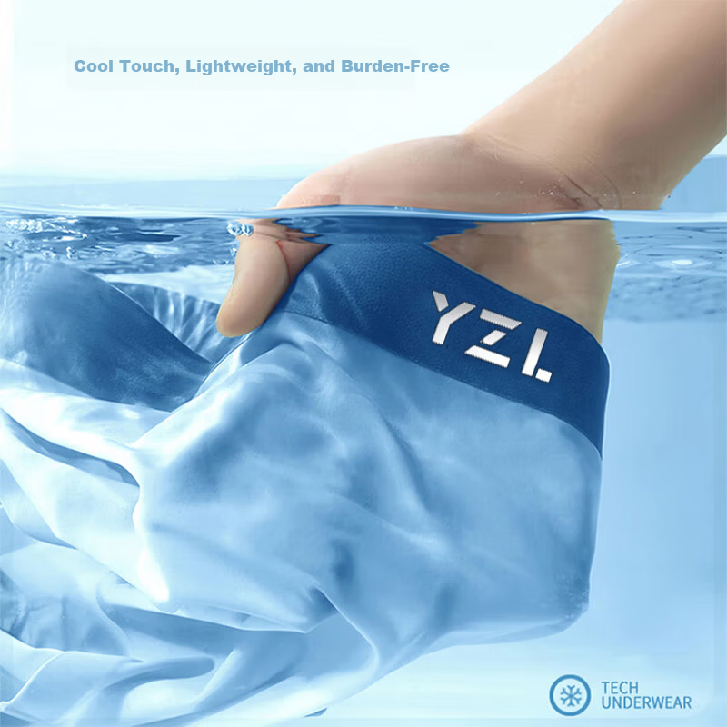Yuzhaolin 10A Antibacterial Men's Ice Silk Seamless Breathable Boxer Briefs Summer Large Size