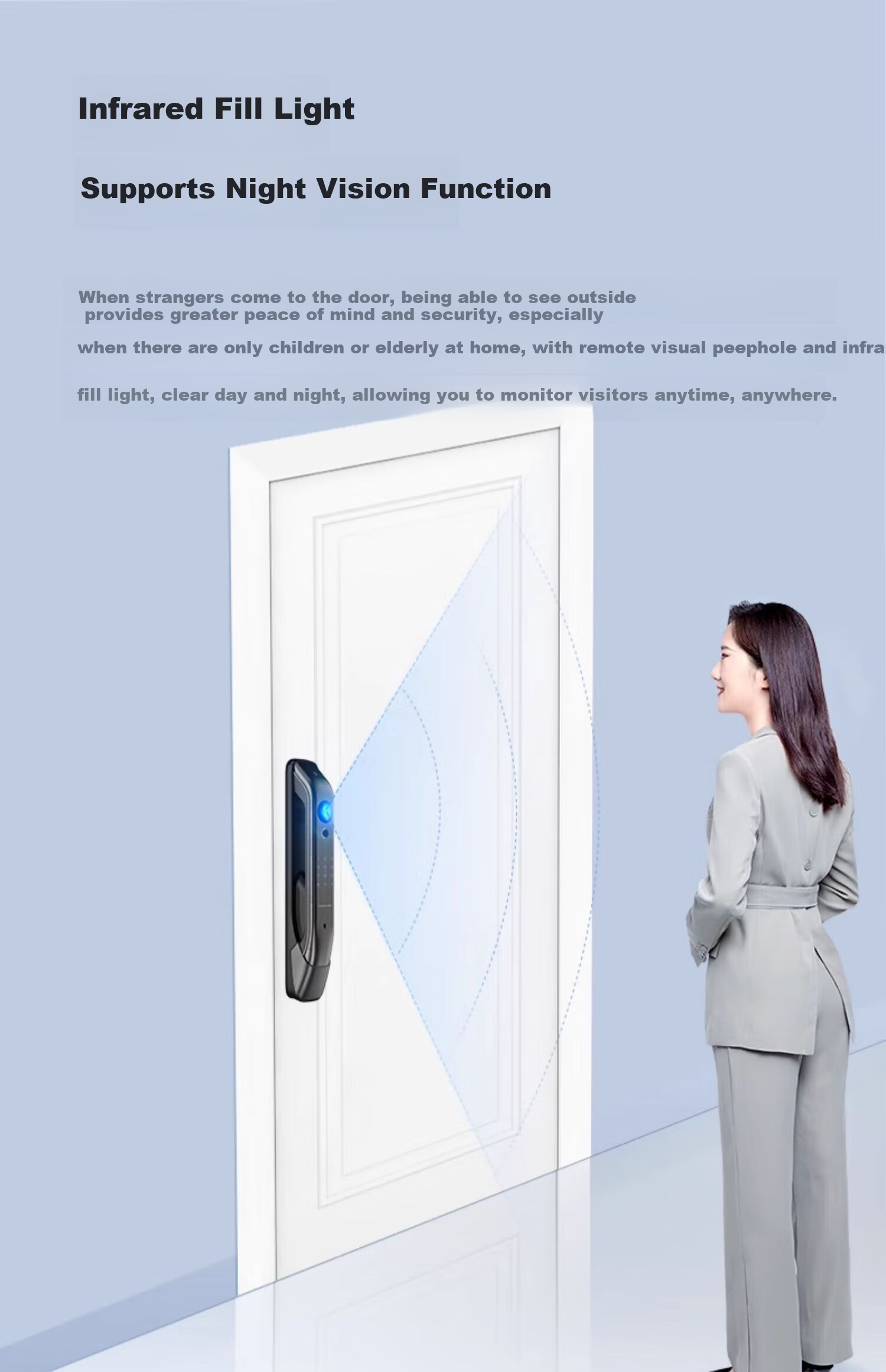 KAADAS Smart Lock Visual Peephole HD Fingerprint Electronic Lock Fingerprint Smart Lock Genesis K20-V(V2) Red Copper 2