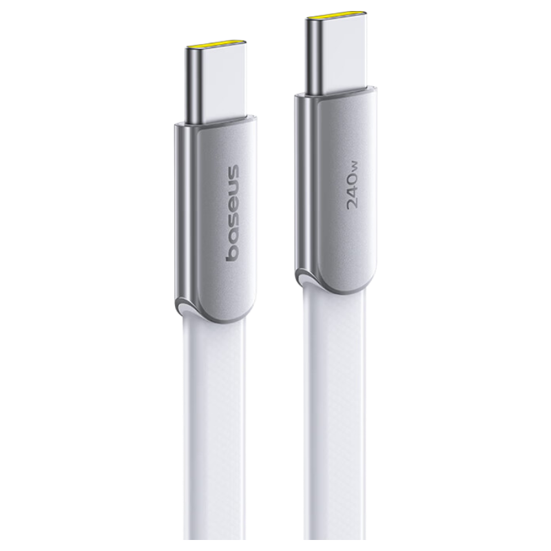 Baseus 240W Ultra-Thin Dual Type-C Fast Charging Cable for Apple iPhone 17/16/15 Pro Max, Laptop, Huawei, Xiaomi Phones, 1.2m Pink Data Cable
