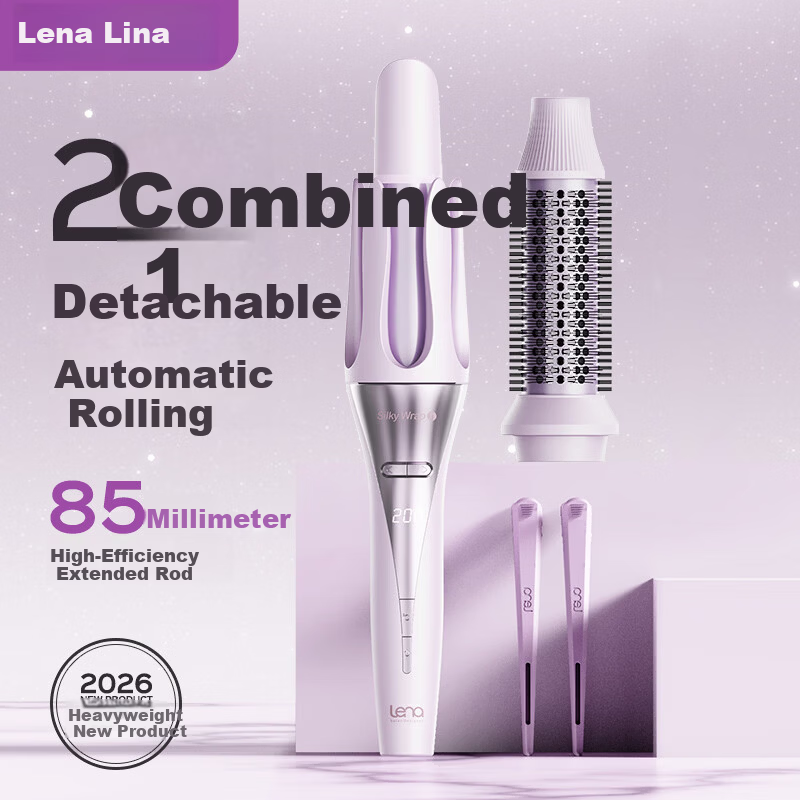 Lena 2-in-1 Automatic Curling Iron 32mm Curling Wand + 36mm Straightening Comb Lazy Electric Hair Curler Gift Z5-32&36B [Price Guarantee 618]