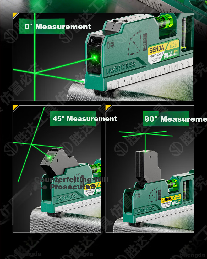 Shengda Laser Level High-Precision Electronic Spirit Level Strong Magnetic Green Laser Measuring Instrument Slope Ruler Line Projector 7