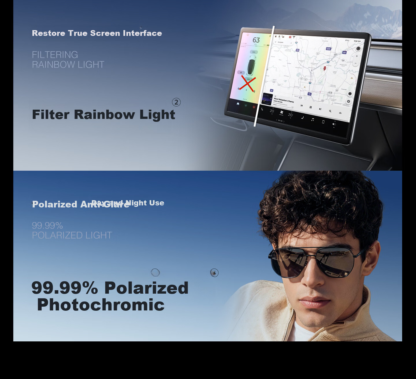 Pierre Cardin French Carbon Fiber Polarized Sunglasses Men Photochromic Day Night Driving Glasses New Model 6