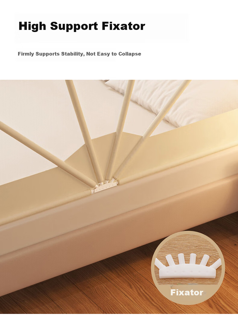 YANYANGTIAN Class A Home Foldable No-Installation Mongolian Tent Mosquito Net for 1.2m Bed [6-Strand Frame with Upgraded Fasteners] 8