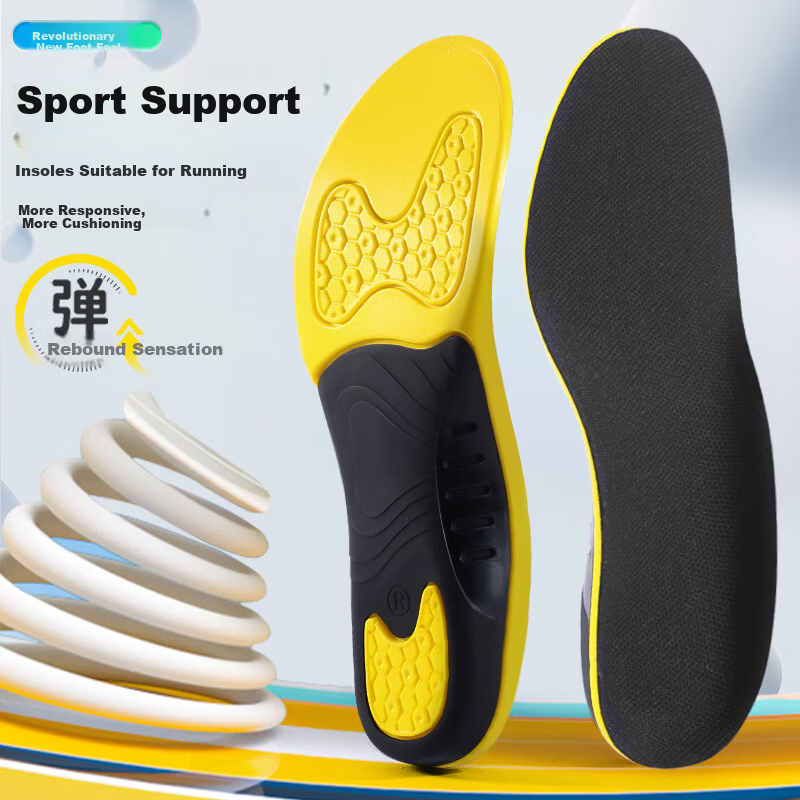 3515 Arch Support Insoles for Men Soft Thickened Anti-Odor Flat Feet Comfortable Sports High Elastic Shock Absorption
