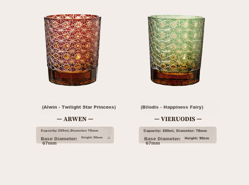 FANKAQI Luxury Edo Kiriko Crystal Whiskey Glass Set High-End Elegant Barware Gift for Housewarming and Wedding 17
