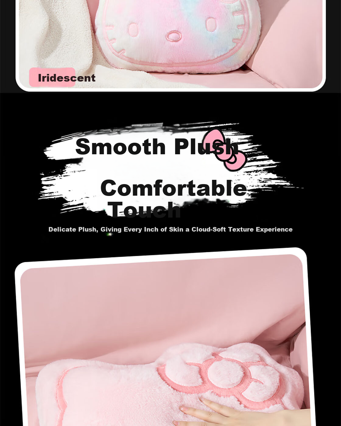 MINISO Sanrio Family Series Hello Kitty No.18 Large Head Pillow Sofa Cushion Birthday Gift Pink 4