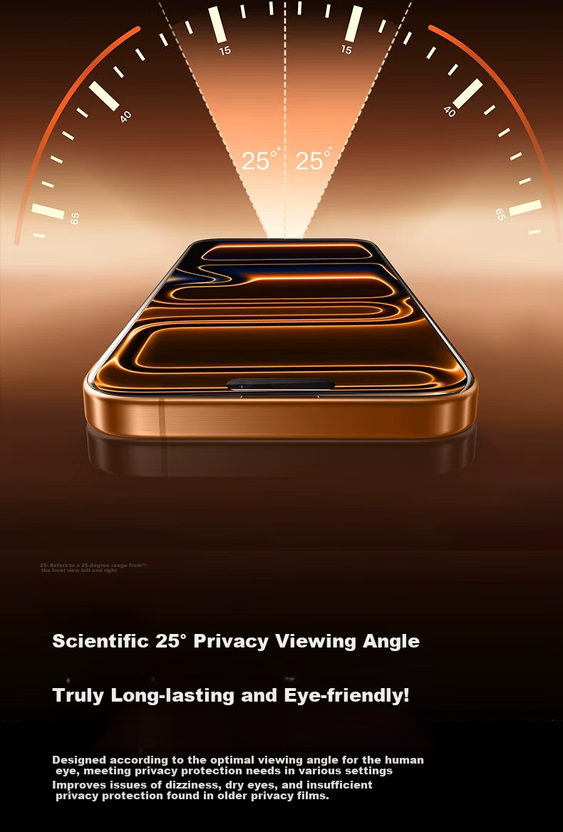 DIVI Privacy Screen Protector 25° Anti-Peeping 2-Pack for iPhone 17 Pro Max Tempered Glass Film, Anti-Fingerprint, Drop-Resistant, No Black Borders 7