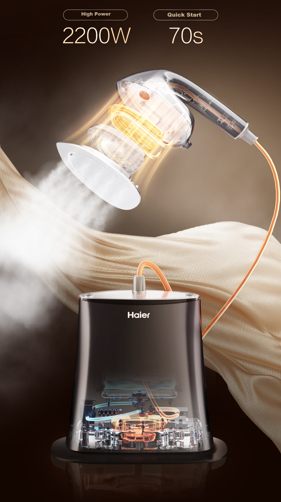 Haier 【Price Protection 618】Shijia Slim Waist Large Ironing Board Vertical Garment Steamer HY-VD2528(G) 11