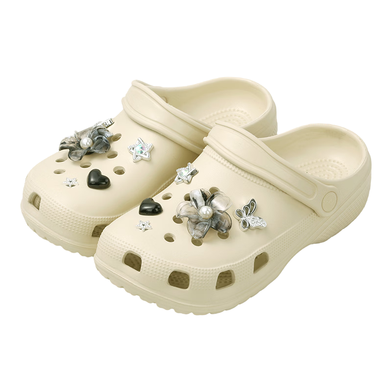 Mercury Home Textiles Hole Shoes Accessories [Ink Charm Butterfly Flower] Detachable DIY Shoe Buckle Flower Decoration Buckle