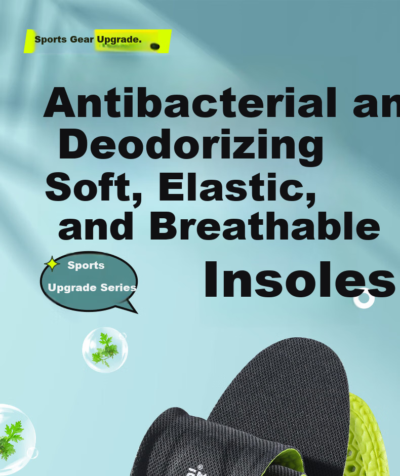 Bonnie Family 3-Pair Men's Insoles Sweat-Absorbing Odor-Resistant Mugwort Antibacterial Breathable Soft Cushioned Sports Insoles for Long Standing Summer 1