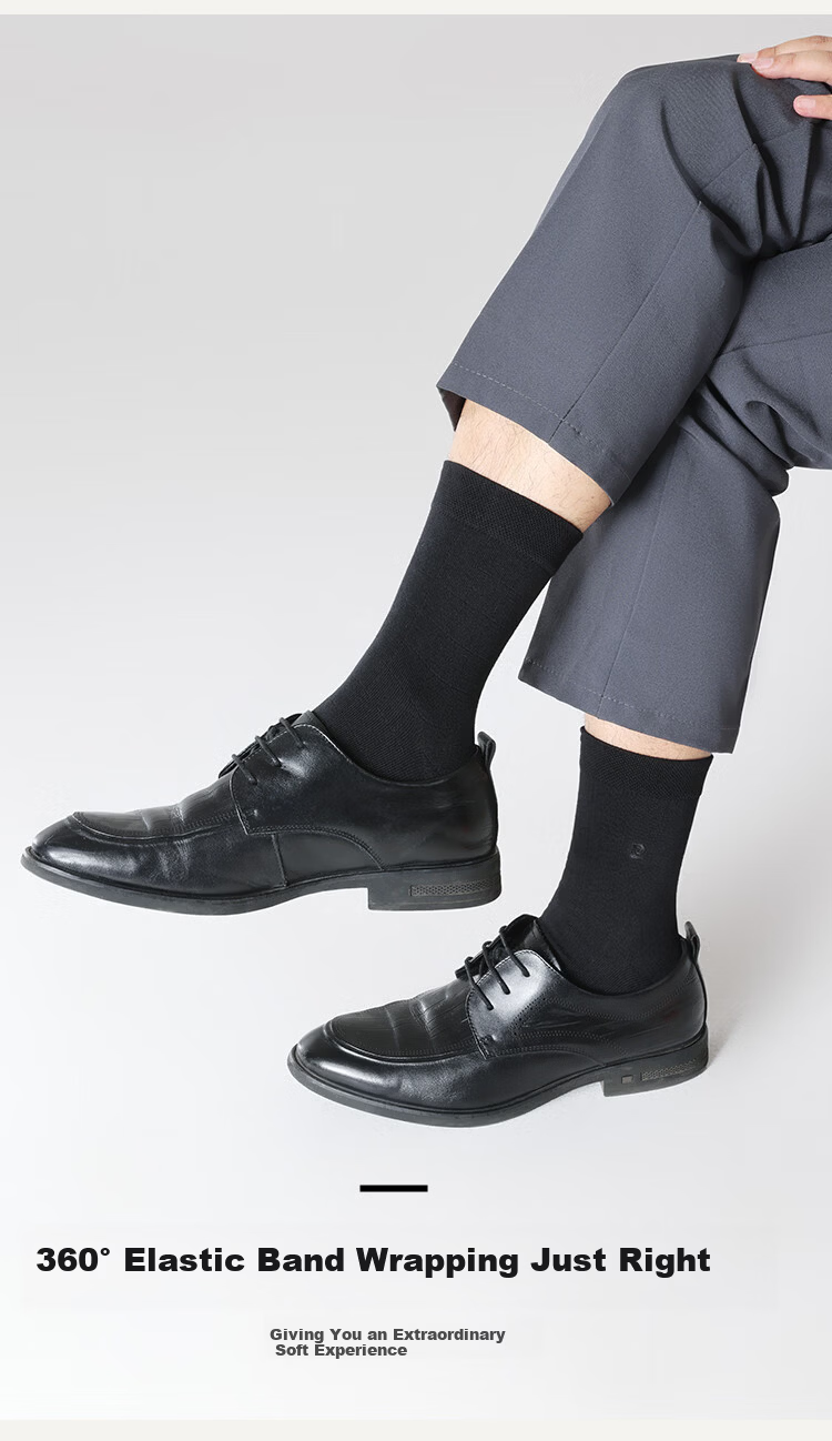 Pierre Cardin Men's 10A Antibacterial Pure Cotton Odor-Resistant Business Casual Mid-Calf Socks 5-Pack 7