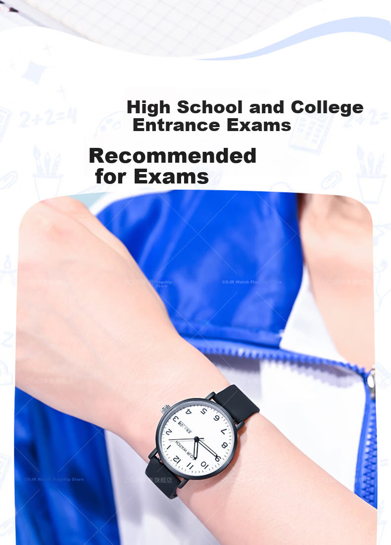 COJR Women's Watch Silent Mechanical Luminous Quartz for Middle and High School Students Exam Use 2