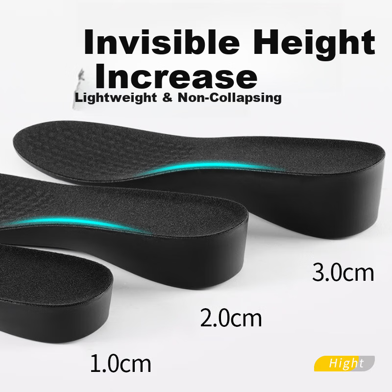 Footprint Tribe Invisible Height Increasing Insoles Arch Support Anti-Collapse for Long Standing 1 Pair [1cm] Black Size 39-40