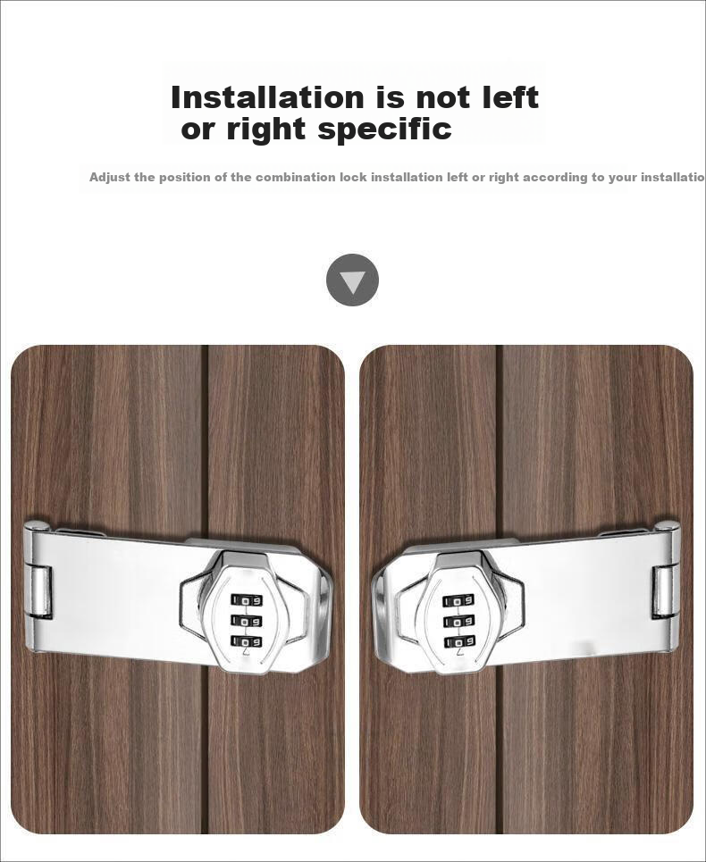 Murata Inao Cabinet Door Lock Password Lock No-Drill Drawer Lock Cabinet Lock Refrigerator Lock Double Door File Cabinet Bolt Lock Hardware 3