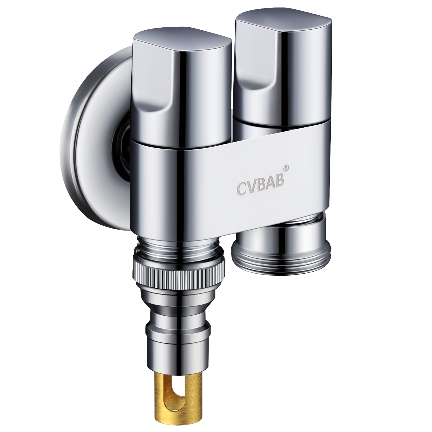 CVBAB Angle Valve Three-Way One-In Two-Out Washing Machine Faucet Connector, One-To Toilet Dual Control Flow Divider CV1517