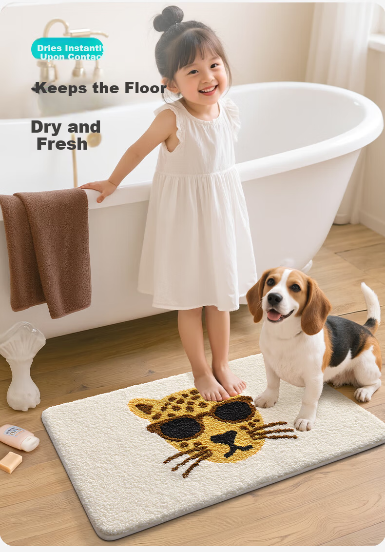 Da Jiang Bathroom Floor Mat Absorbent Bath Mat Toilet Door Entrance Rug 40x60cm 1