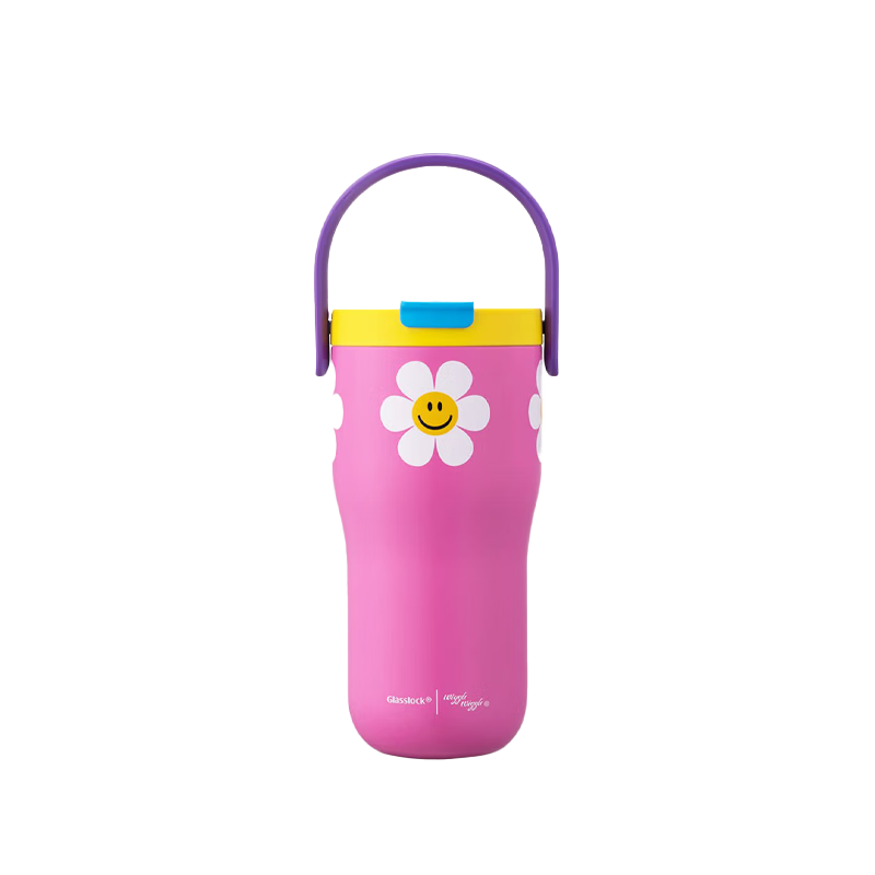 GLASSLOCK & wigglewiggle Collaboration Insulated Straw Cup Double Drinking Spout Portable High-Value Birthday Gift Cup 500ml