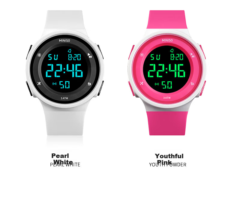 MINISO Sports Waterproof Digital Watch for Kids Teens Alarm Clock Genius Children Timepiece Gift 13