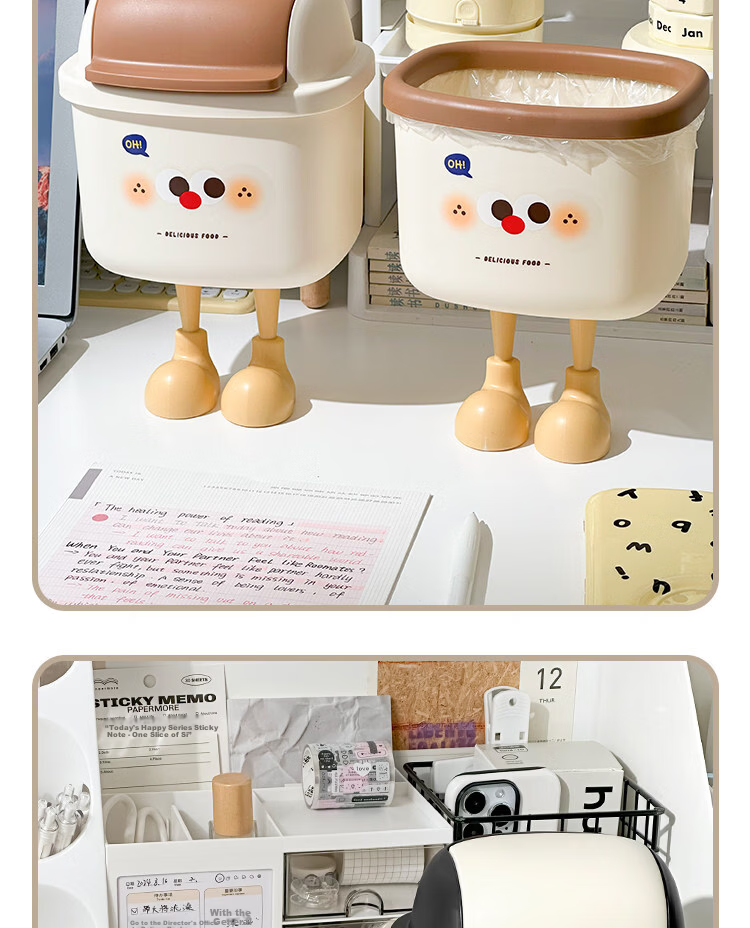 Class 3-2 Realistic Educational Kids Toy Mini Desktop DIY Trash Can Pretend Play Gift for Boys and Girls 13
