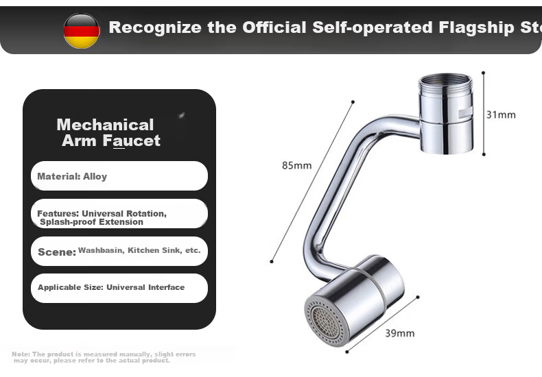 WUZORY [Germany] Faucet Extender Extension Kitchen Basin Sink Universal Rotatable Connector W137 1