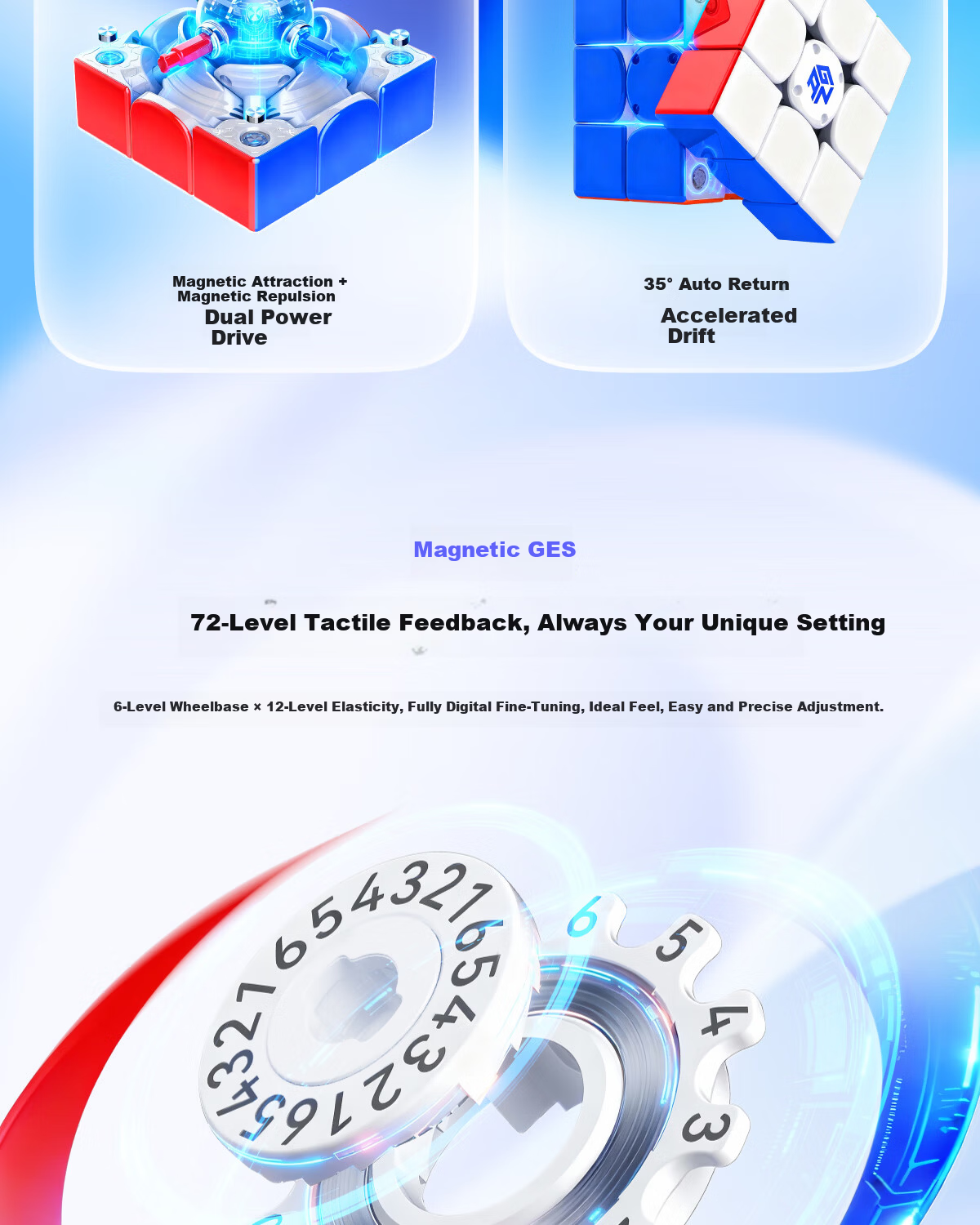 GAN Cube Smart 3x3 Children's Educational Puzzle Magnetic Online Competition AI Teaching June 1st Gift i4Leap Matte 12