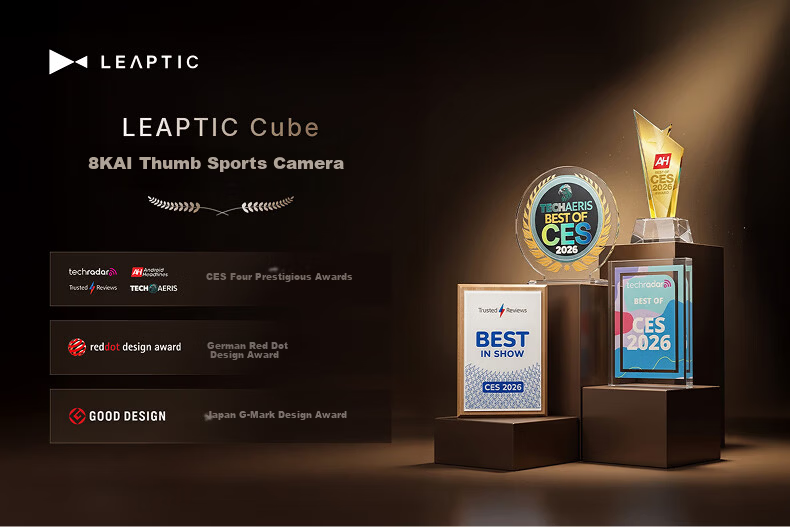LEAPTIC Photon Transition Cube [Battery Included] Sports Camera Thumb Pocket Wearable Camera 8K/4K Vlog Cycling Running Pet All-in-One Kit 128GB Black 1