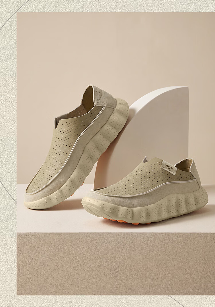 Seven Wolves Summer Breathable Men's Shoes 2026 New Style Perforated Hollow Slip-On Lightweight Comfortable Sports Sandals 28