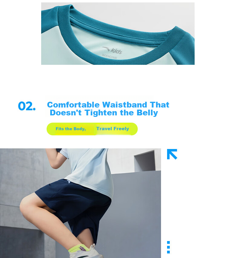 Anta Kids Sports Quick-Dry Set 2026 Summer Short Sleeve and Shorts Moisture-Wicking Breathable Comfortable A72625712 8