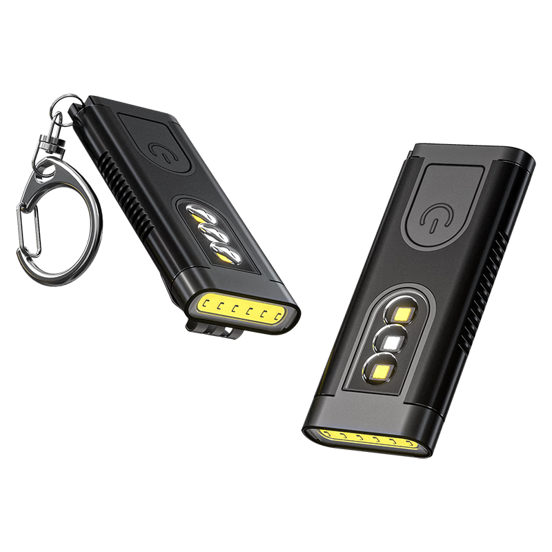 TANLUFENG Mini Keychain Flashlight High Brightness Rechargeable Multifunctional LED Portable Small Steel Clip UV Light