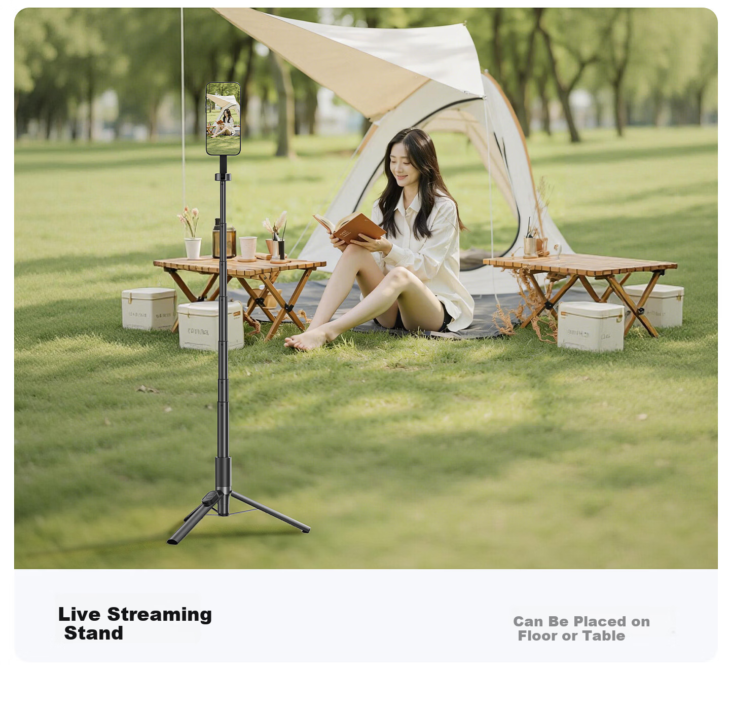 Philips Magnetic Phone Selfie Stick Portable Travel Selfie Tool Outdoor Vlog Live Streaming Photography Universal Accessory MagSafe Magnetic Rotating Anti-Shake Tripod 5319 23