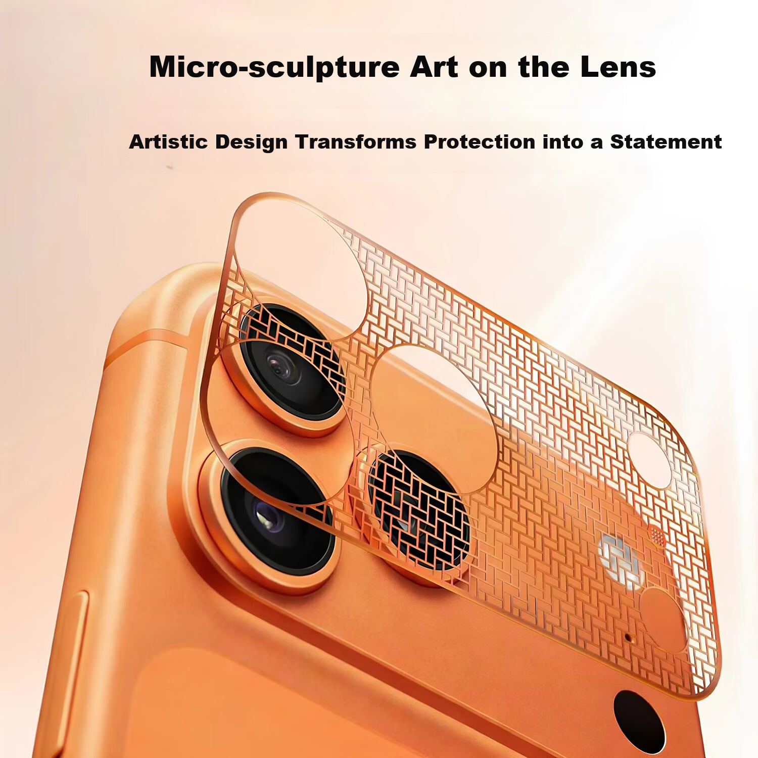 Fly Planet Ultra-Thin Base Film [No Bulge] Compatible with Apple iPhone 17 Pro Lens Protector iPhone 17 Pro Base Film Metal Hollow Heat Dissipation Scratch-Resistant Camera Protector - Star Orange 5