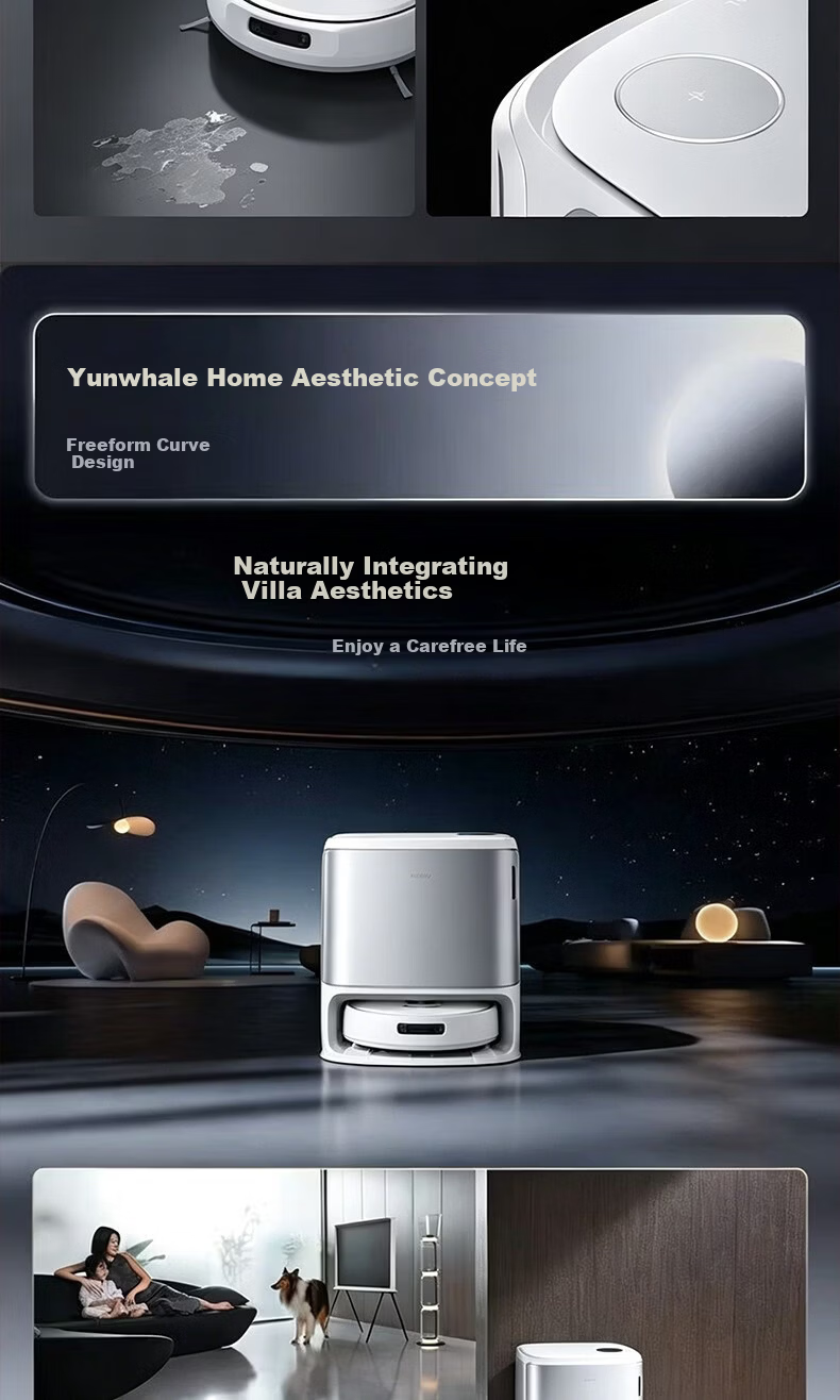 Cloud Whale Xiaoyao 002Max Disc Version AI Water Tank White 25kPa Hot Water Wash High Suction Sweeping and Mopping Robot Automatic Dust Collection Fully Automatic Robot Vacuum Cleaner 22