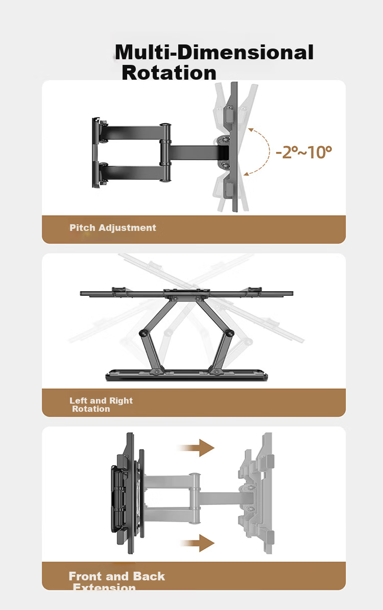 Fangmao 32-80 Inch TV Mount Adjustable Wall Bracket Rotatable Multifunctional Compatible with Hisense TCL Thunderbird Skyworth Samsung Sony Huawei Xiaomi TV Stand 6