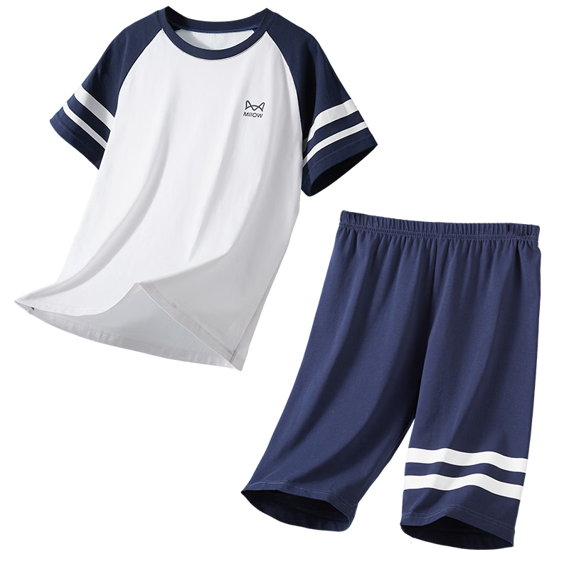 MiiOW Children's Pajamas for Boys, Summer [100% Cotton + Sports Series], Lightweight Loungewear, Suitable for Baby Boys to Wear Outside, Set