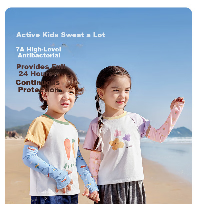 Niduoxiong Kids Ice Silk Sleeves UPF50+ Sun Protection Baby Arm Sleeves Boys Girls UV Protection Breathable Cooling Sleeves 12