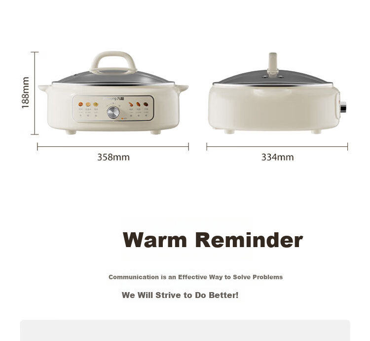 Joyoung JK30-GK339 Household Grill Pan 304 Stainless Steel Non-Coated Inner Pot Breakfast Maker Deepened Body Electric Griddle Multi-Function Electric Frying Pan 24